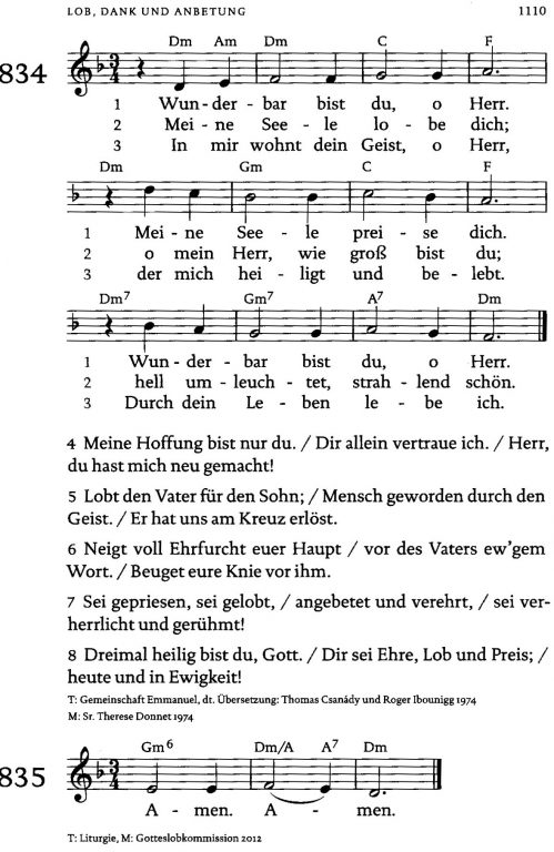 Gottesloblied aus dem Eigenteil der Diözese Rottenburg-Stuttgart
