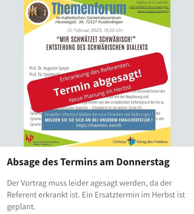 leider abgesagt: Themenforum: 